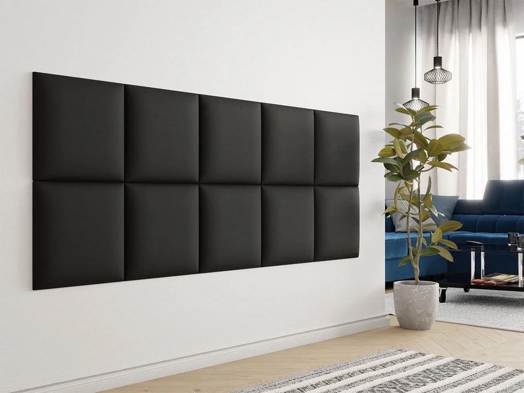 Čalúnený stenový panel Pag 42x42, Farba čalúnenia:: ekokoža Soft 011 (čierna)