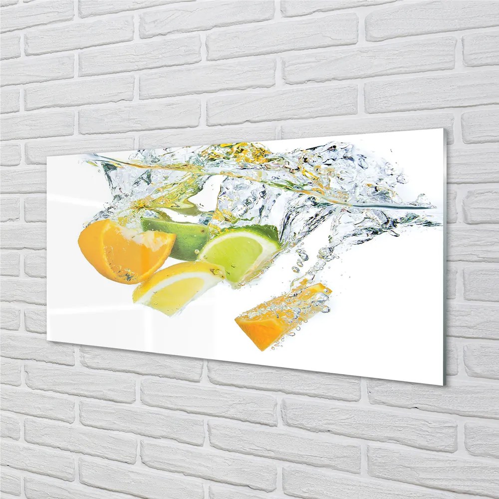 Sklenený obklad do kuchyne voda citrus 120x60 cm