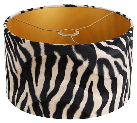 Zamatový tienidlo lampy Zebra Print 35/35/20 zlatý interiér
