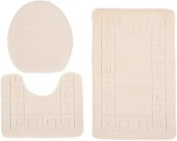 Sada kúpeľňových koberčekov MONO 1030 krémový 1613 3PC grécky