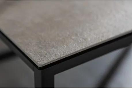 Industriálny konferenčný stolík Spark 100 cm keramika betónový vzhľad šedý čierny