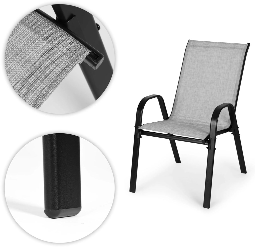 MultiGarden Sada záhradných stoličiek na terasu, 2 kusy - svetlosivá MultiGarden