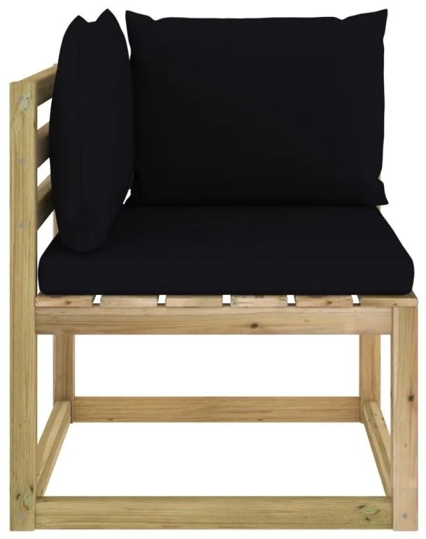 Set polstrovania na záhradný nábytok MAJKEN, čierny