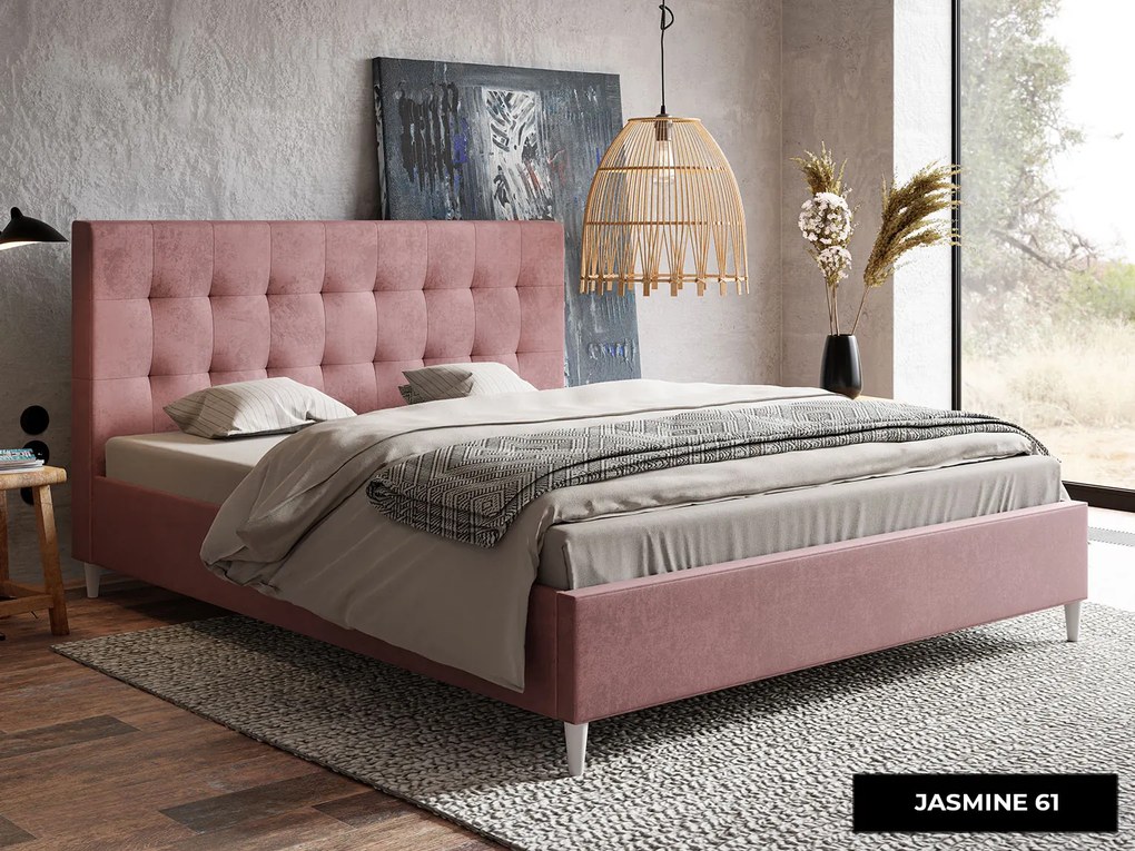 PROXIMA.store - Škandinávska čalúnená posteľ ROSE ROZMER: 120 x 200 cm, FARBA NÔH: dub