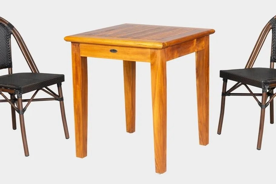 Balkónová súprava DANTE PALMA, teak, nylon, prírodná, čierna