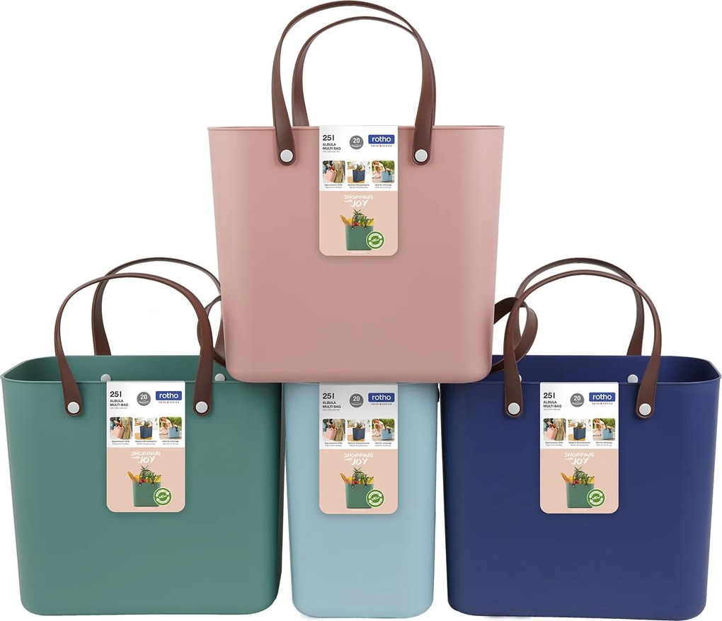 Rotho Taška nákupná, multifunkčná, MULTIBAG, zelená, 25l, dl. držadlá