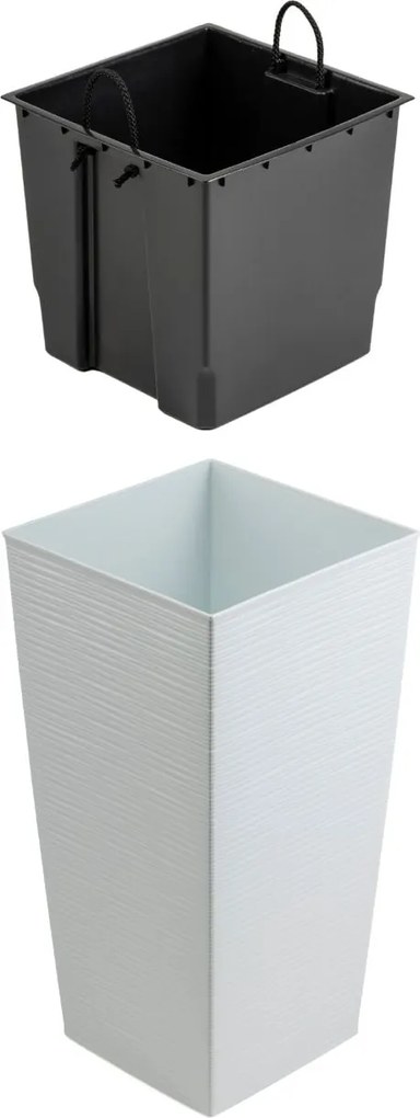 PLASTOVÝ KVETINÁČ PORTO RIFLO 57X29,5X29,5 CM BIELA