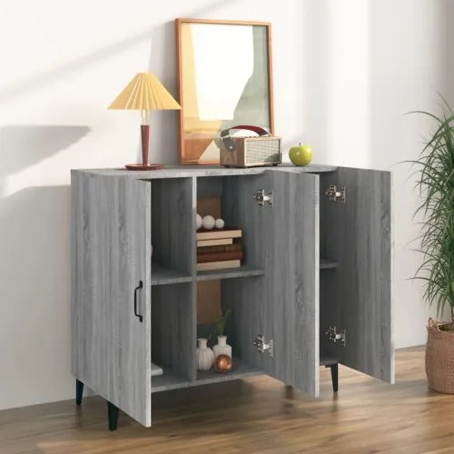 vidaXL Komoda sivý dub sonoma 90x34x80 cm spracované drevo-