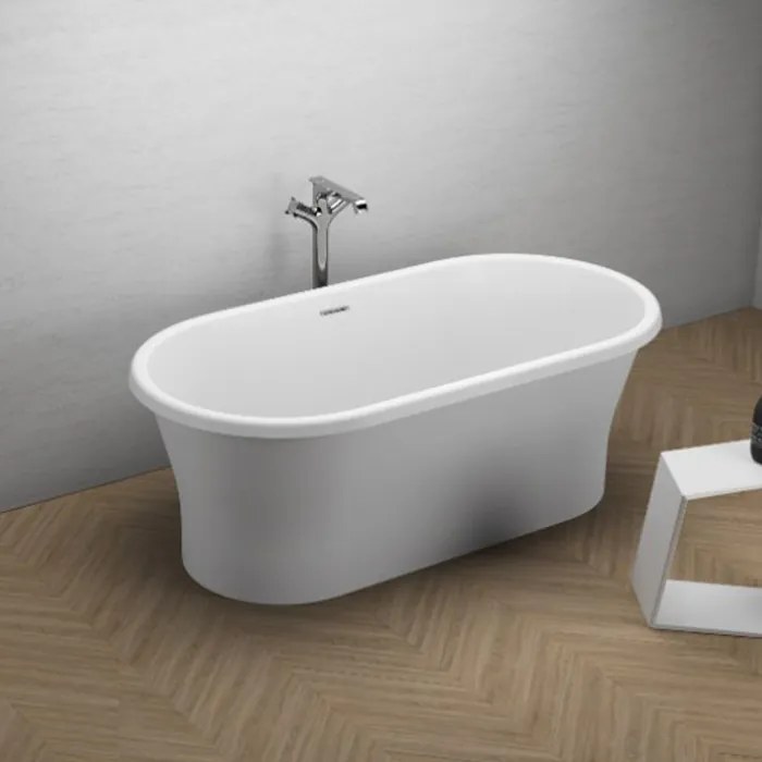 Polimat Akrylátová voľne stojaca vaňa Amona New 150x75 POLIMAT-Rozmery: 150x75, POLIMAT-Farba vane: Biela / grafit lesk