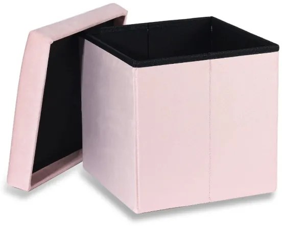 Skladacia taburetka M zamatová, ružová