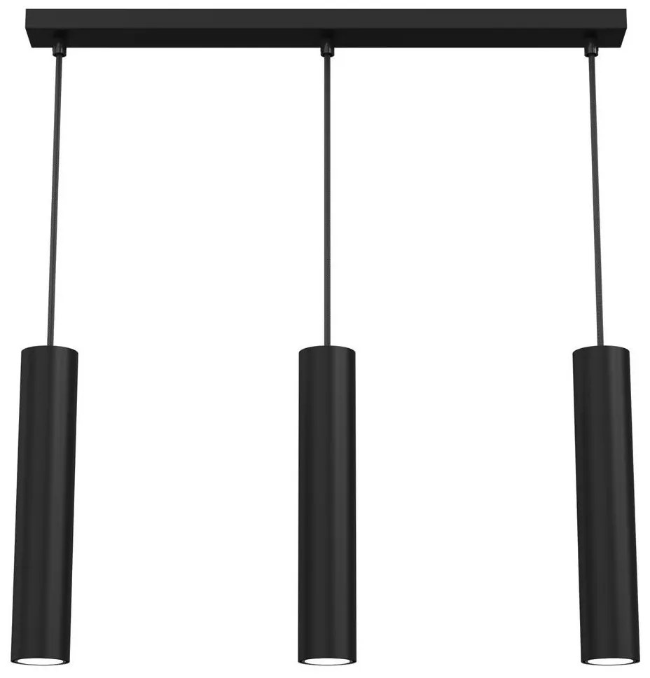 Luster na lanku RAITO 3xGU10/8W/230V čierna