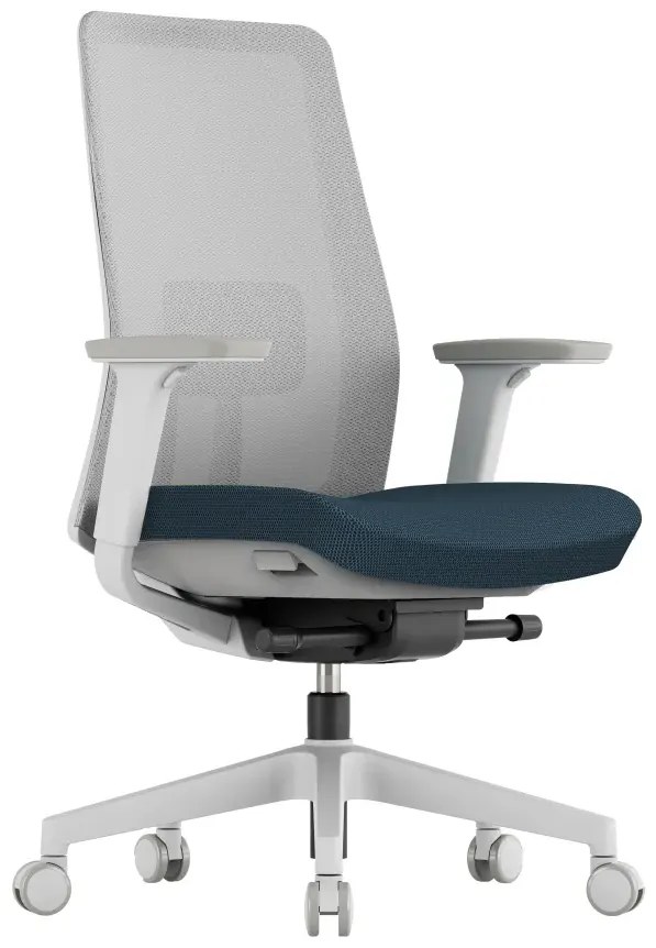 KREDE Kancelárska stolička K10 WHITE modrá