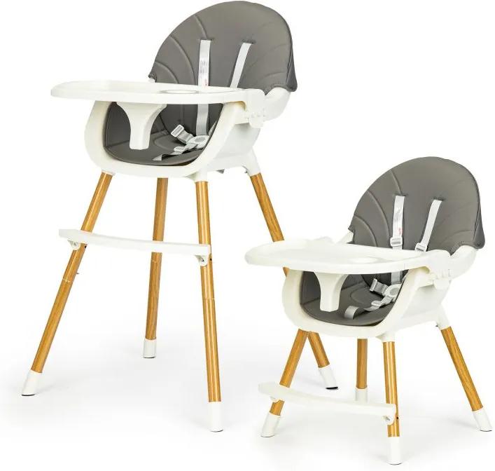 Jedálenská stolička pre deti 2v1 Ecotoys, 004 Grafit | BIANO