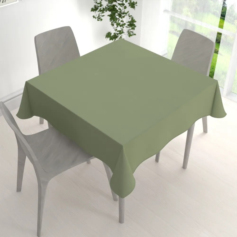 Biante Veľký dekoračný štvorcový obrus BKU-118 Sivozelený 210x210 cm