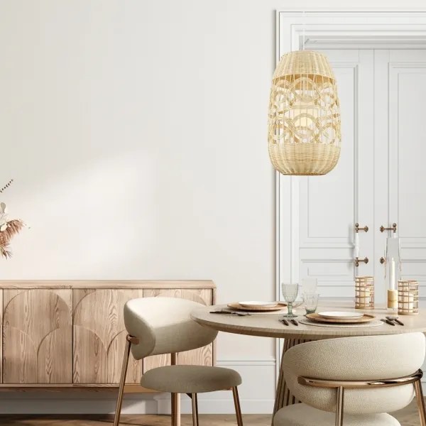 Luster na lanku ARONA 1xG9/9W/230V pr. 40 cm ratan