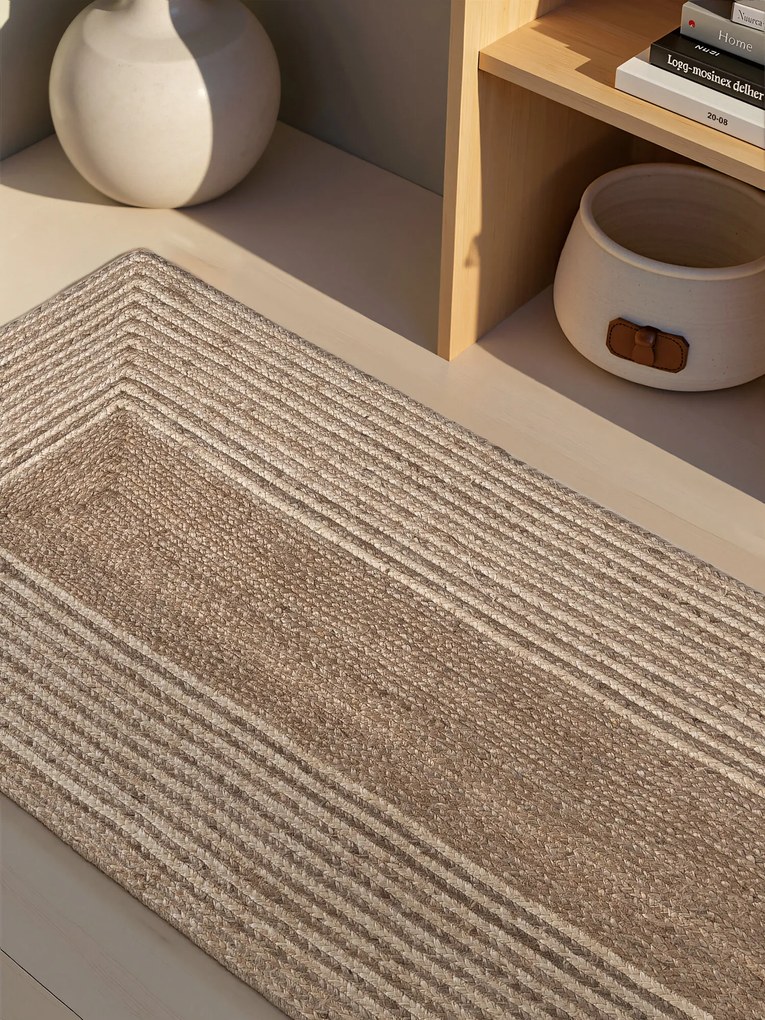 Hanse Home, Behoň Juno 106329 Natural White Brown, 80x300, hnedá, chodba / predsieň