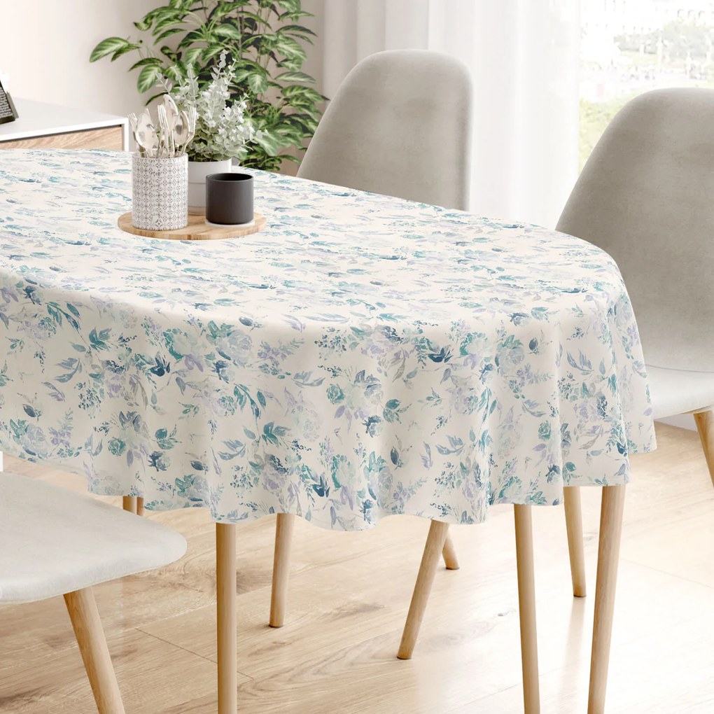 Goldea oválny obrus valencia - otlačky rastlín 140 x 200 cm