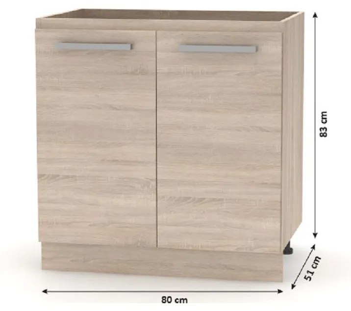 Tempo Kondela Kuchynská linka 2,4 m, dub sonoma/biela, NOVA PLUS