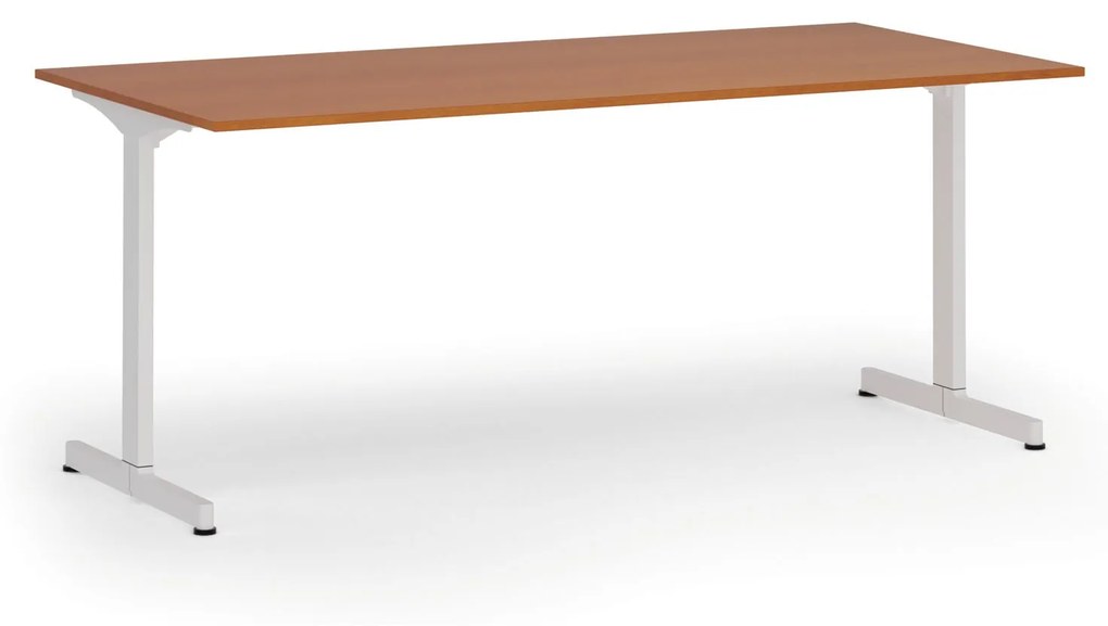 Kancelársky stôl PRIMO BETA, 1800 x 900 mm, biela podnož, čerešňa