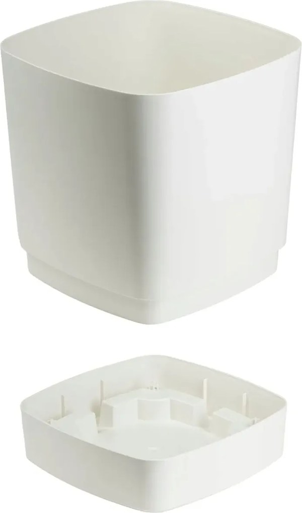 Plastový květináč s podmiskou Cubi 16x16 cm - výber z 6 prevedení