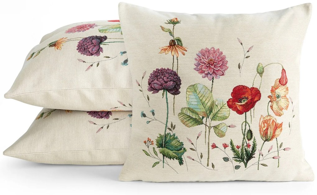 GOBELÍNOVÁ DEKORAČNÁ OBLIEČKA NA VANKÚŠ NAT 45X45 CM VZOROVANÁ