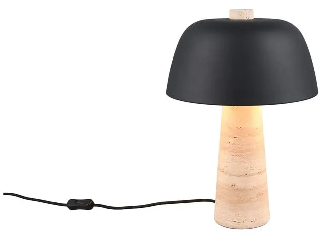 Čierna/béžová stolová lampa s kovovým tienidlom (výška 41 cm) Timba – Trio Select