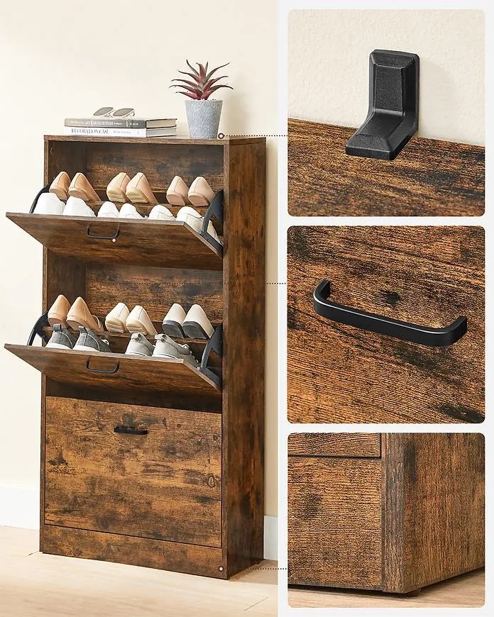 Botník Houseland Fure hnědý/černý