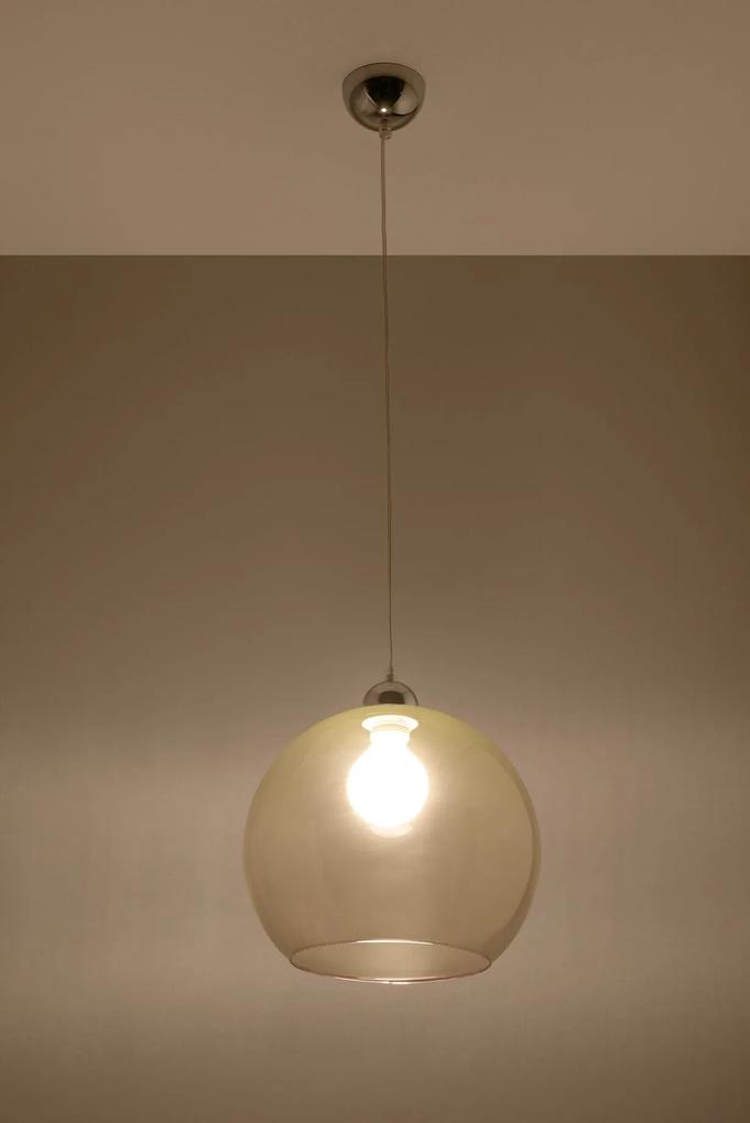 SOLLUX LIGHTING Závesné osvetlenie BALL, 1x E27, 60W, 30cm, guľaté, šampaň