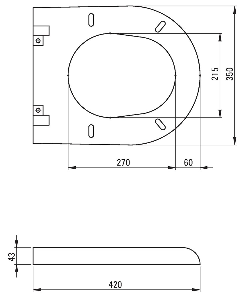 Deante Avis, závesná wc misa Rimless + toaletné sedátko z duroplastu, biela, CDAD6ZPW