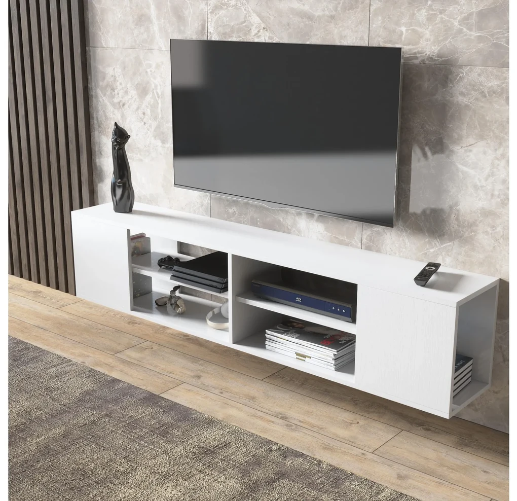 TV stolík/skrinka Franc 4 (biela). Vlastná spoľahlivá doprava až k Vám domov. 1107872