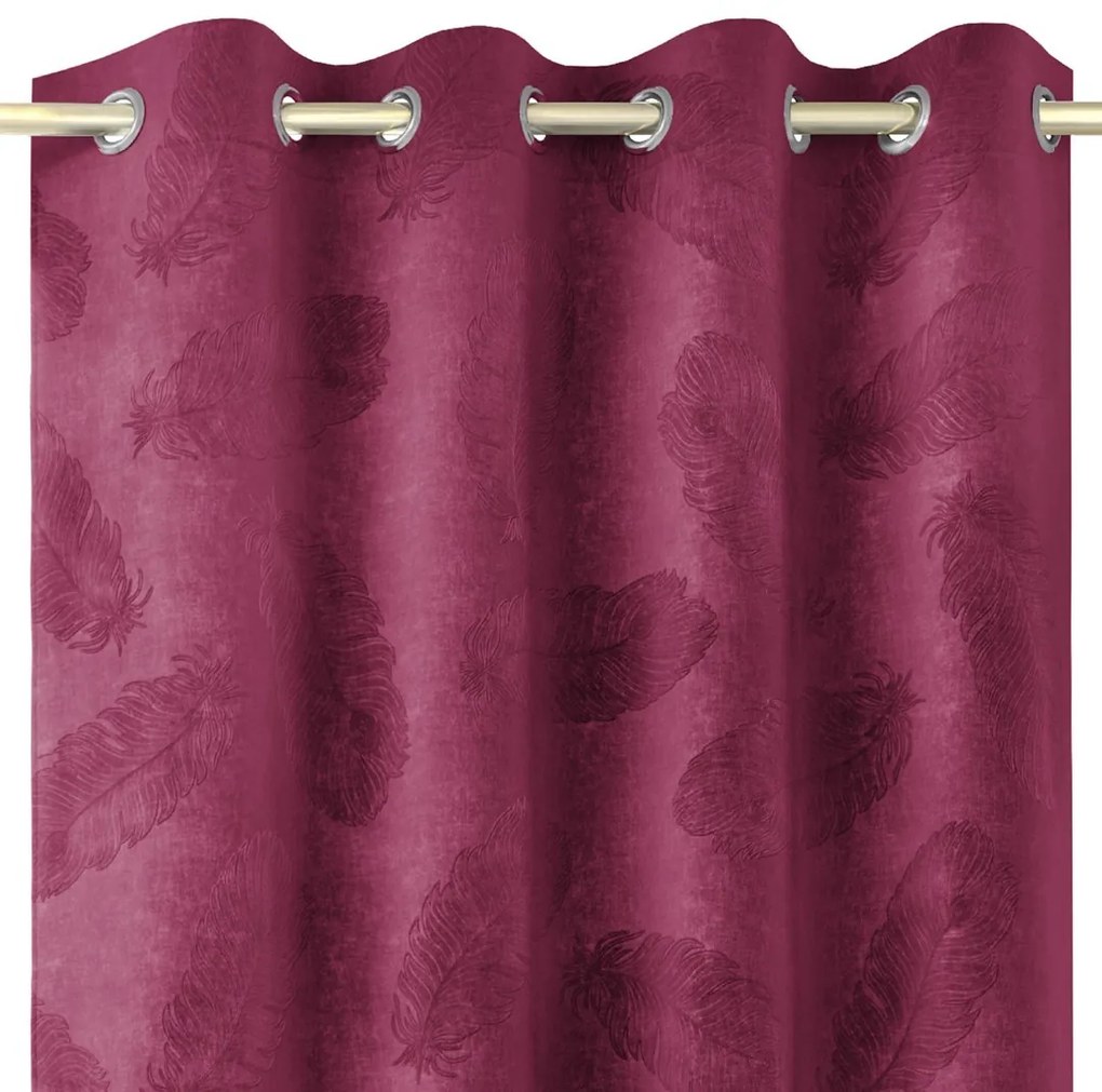 Záves AmeliaHome Velvet Peacock rubín, velikost 135x250
