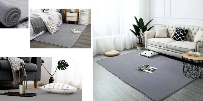 Protišmykový koberec RABBIT strieborný