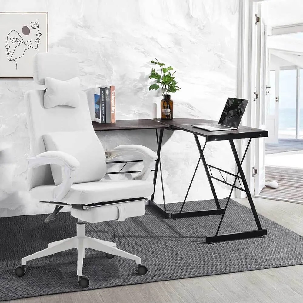 Kancelárska otočná stolička s opierkou hlavy - rôzne farby, biela