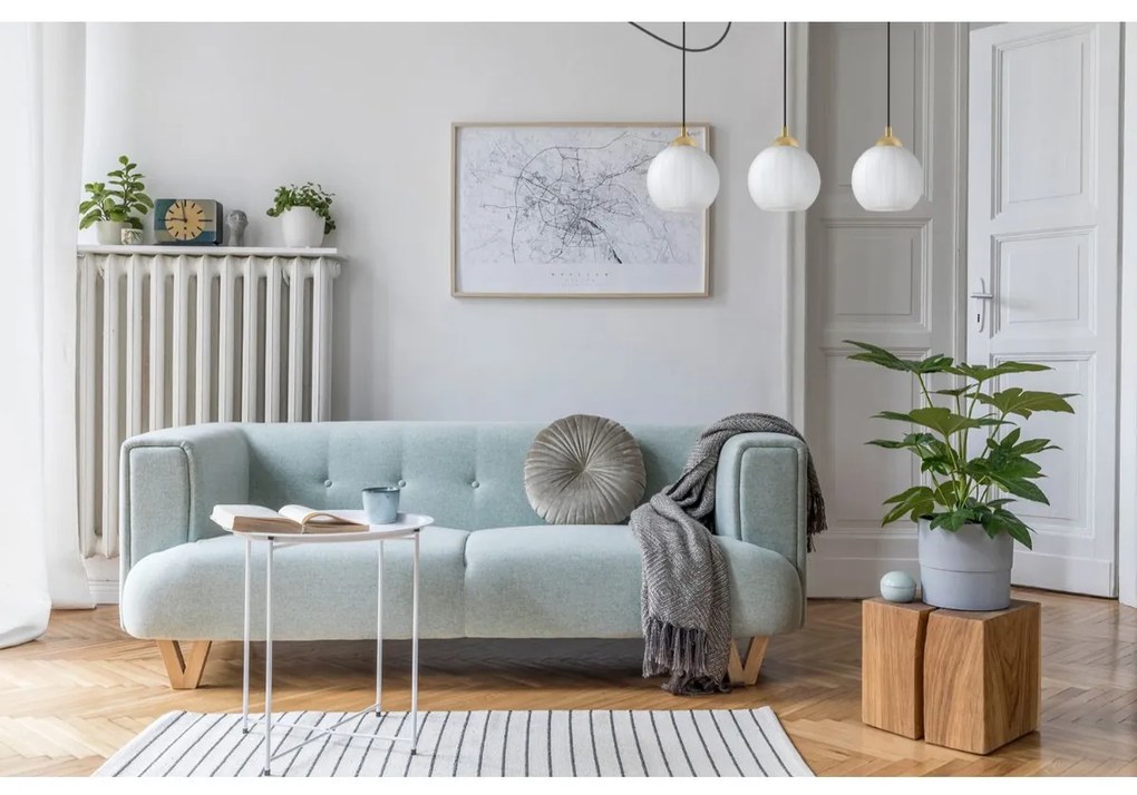 Závesné svietidlo Costa Spider, 3x biele sklenené tienidlo, b/g