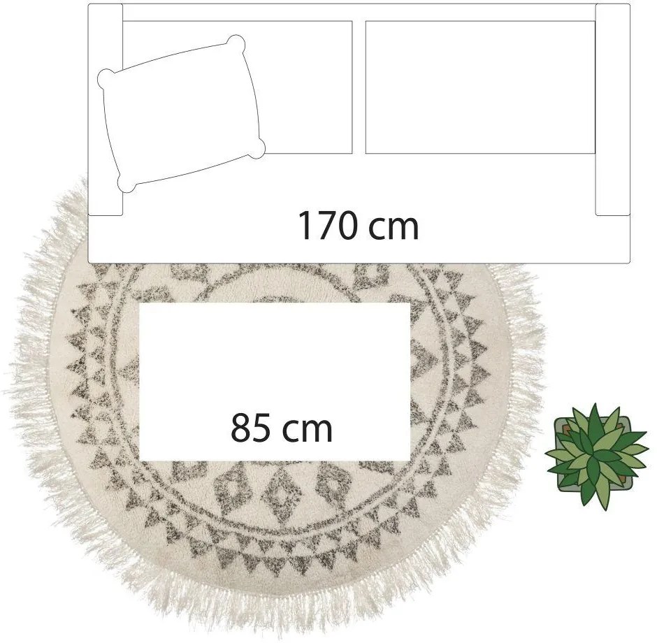 ATMOSPHERA Koberec Etnik, (fi) 120 cm, béžová