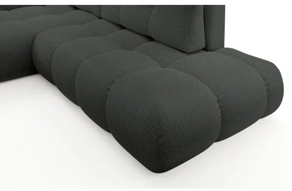 Rozkladacia rohová čalúnená sedacia súprava s úložným priestorom v tvare L ALMADA ľavá antracit