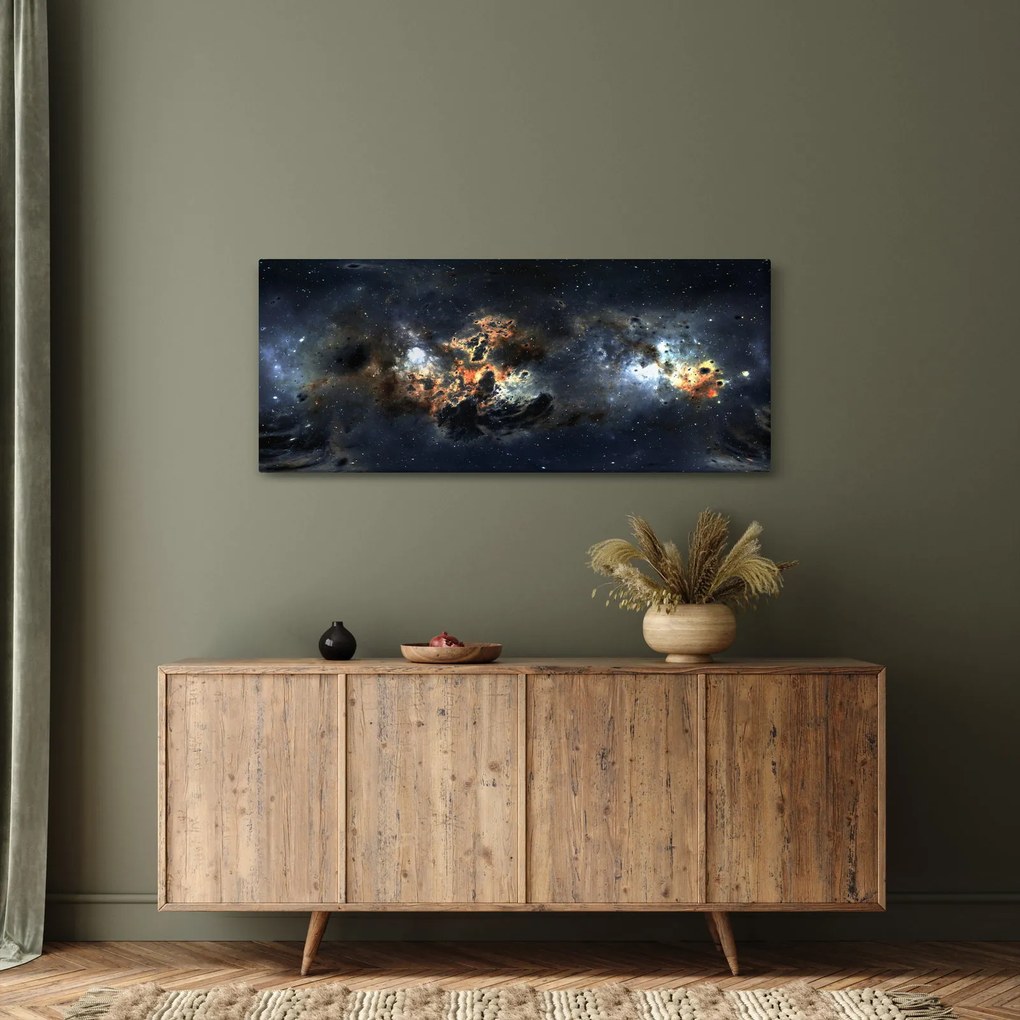 Obraz - Vesmír s hmlovinou (120x50 cm)
