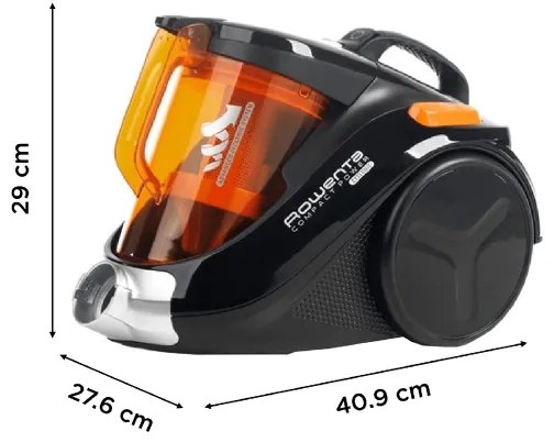 Rowenta - Bezsáčkový vysávač COMPACT POWER 1,5l 750W/230V čierna/oranžová