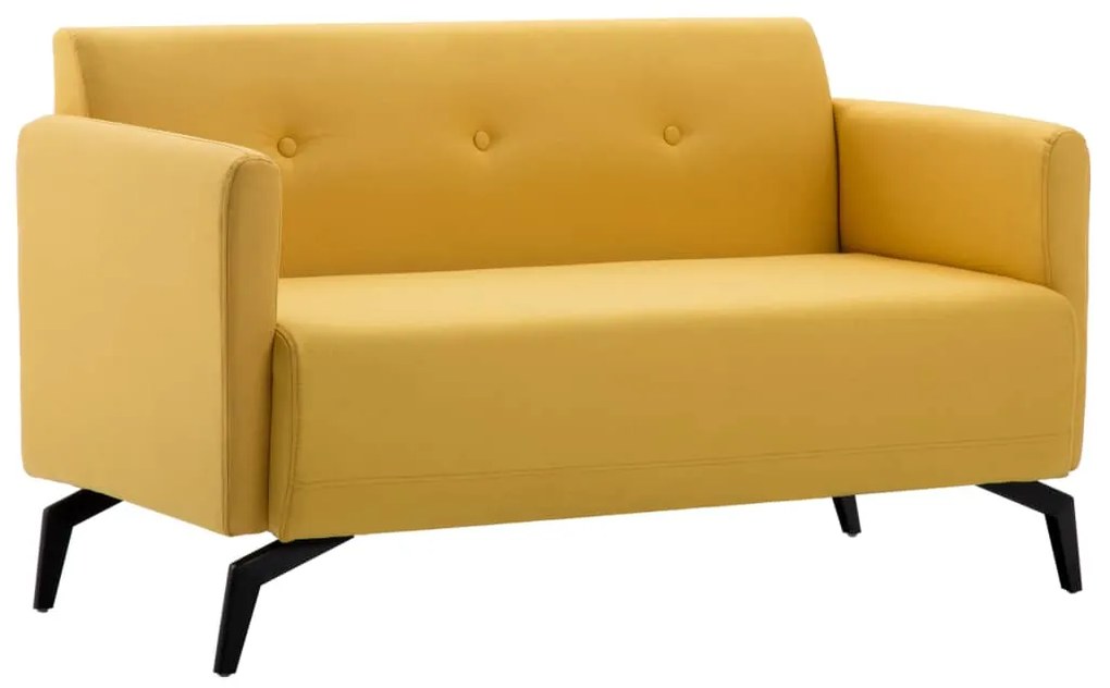 vidaXL Látková 2-miestna sedačka 115x60x67 cm žltá
