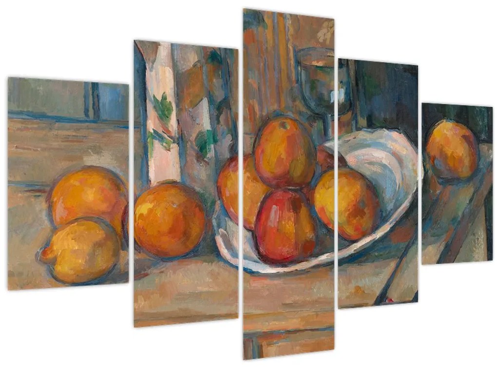 Obraz - Paul Cézanne, Still Life with Milk Jug and Fruit, reprodukcia (150x105 cm)