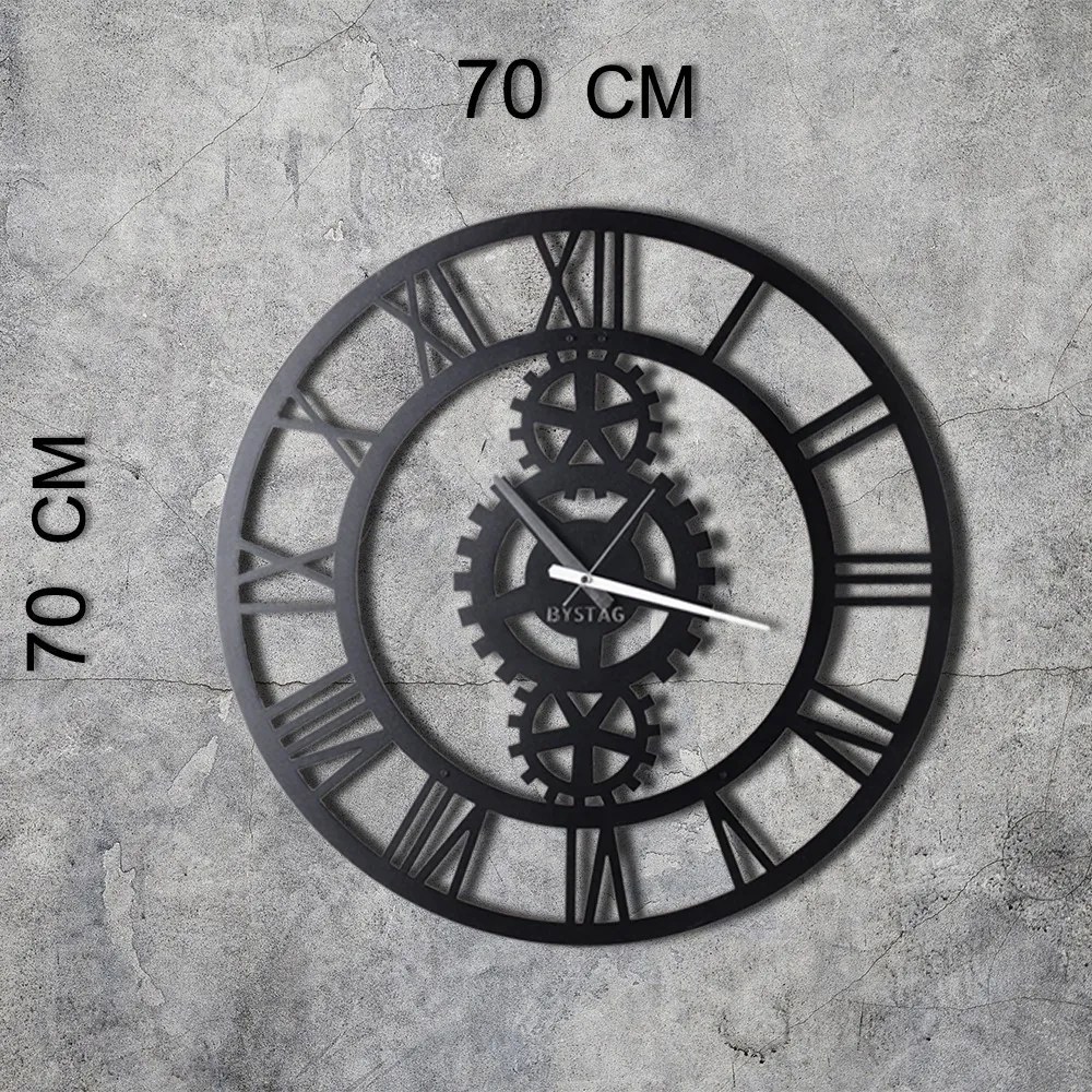 Nástenné hodiny Gear 70 cm čierne