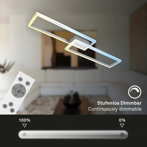 Briloner 3761019 - LED stmievateľné stropné svietidlo LED/45W/230V 2700-6500K + diaľkové ovládanie matný chróm