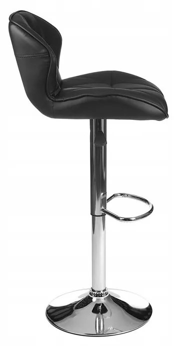 SUPPLIES SEVILLA Barová kožená stolička - čierna farba