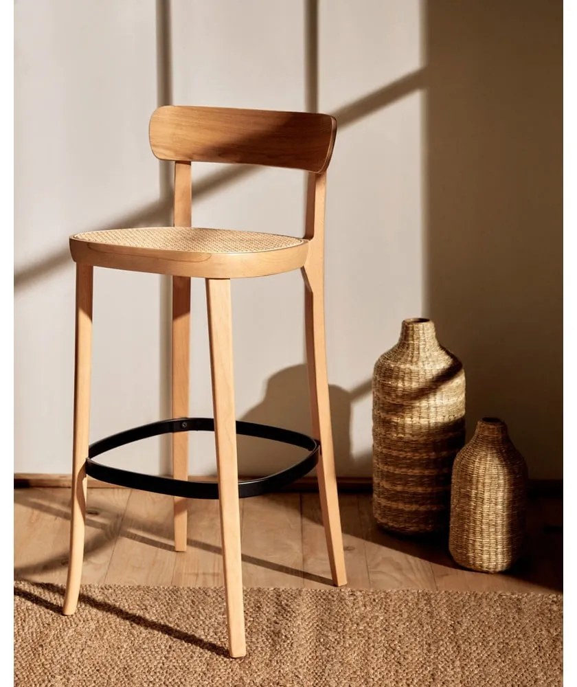 Barová stolička v dekore jaseňa v prírodnej farbe 99 cm Romane – Kave Home