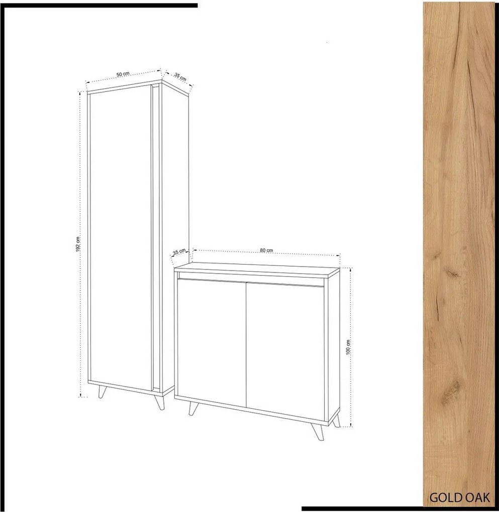 Predsieňová zostava Omnide Oak and White