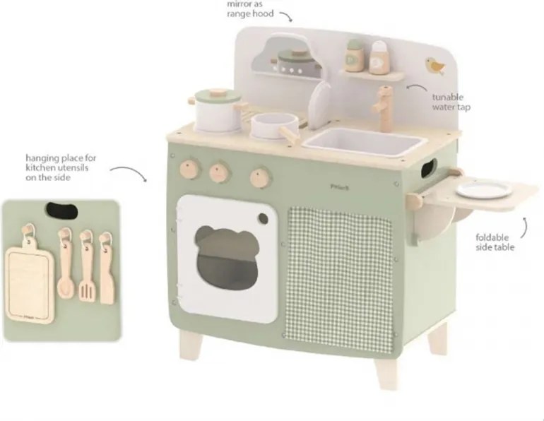 Veľká drevená kuchyňa PolarB – detská kuchynka s doplnkami