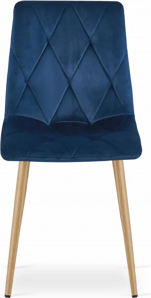 Modrá zamatová jedálenská stolička LIBRA