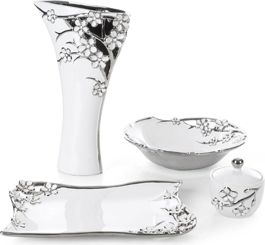 DEKORAČNÁ KERAMICKÁ MISKA KARIN 29X7X27 CM KVETY