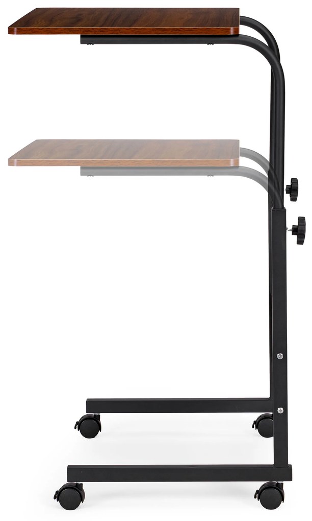 Stôl na notebook s kolieskami k pohovke/kreslu - tmavohnedý, ModernHome