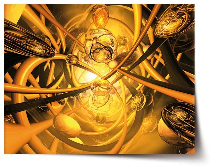Sablio Plagát Žltá abstrakcia - 90x60 cm